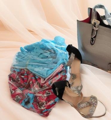 Ensemble sac ~ chaussures ~ pagne &guipure